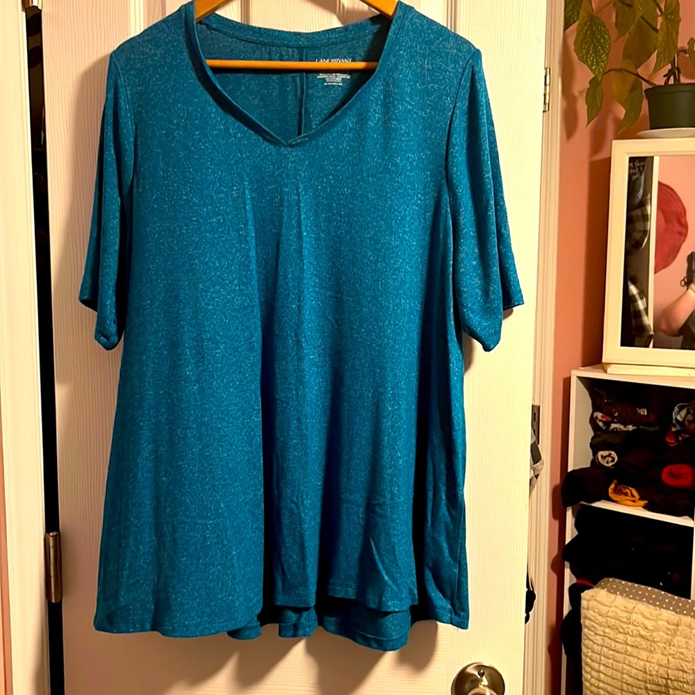 Lane Bryant A-Line Blue Tee.  Size 14/16.
